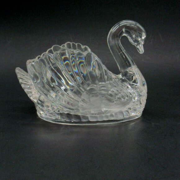 Vintage Regaline Swans Set of 5 Clear Crystal Acrylic 5.75" Planters Dishes - Picture 2 of 10